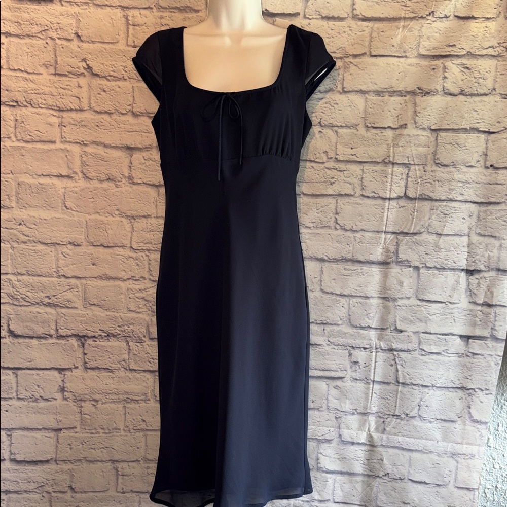 New York & Company Navy Blue Square-Neck Midi Dress Size 4